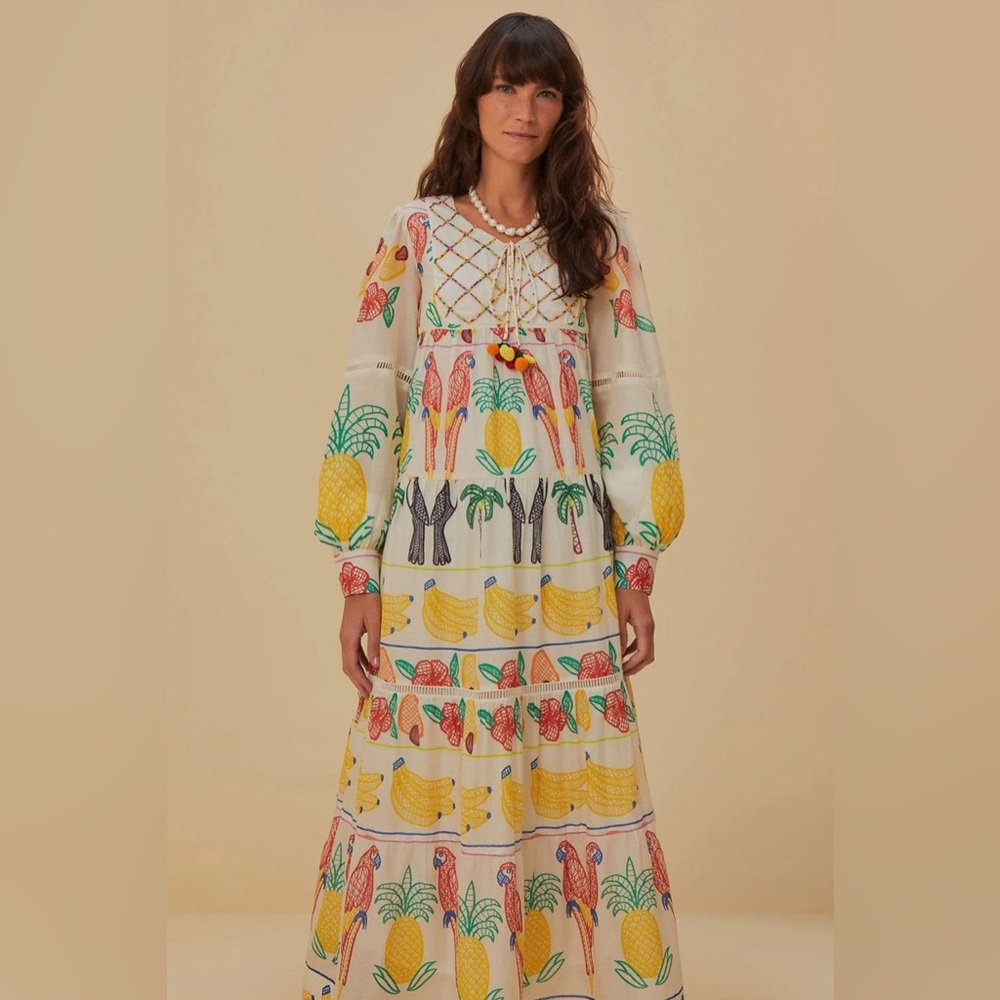 Farm Rio Tropicolors Midi Dress in XS and Small BNWT
